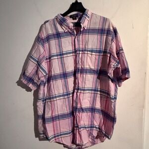 Vintage Casual Shirt Hand Woven India Madras Size XL 90s Kenneth Gordon Made USA